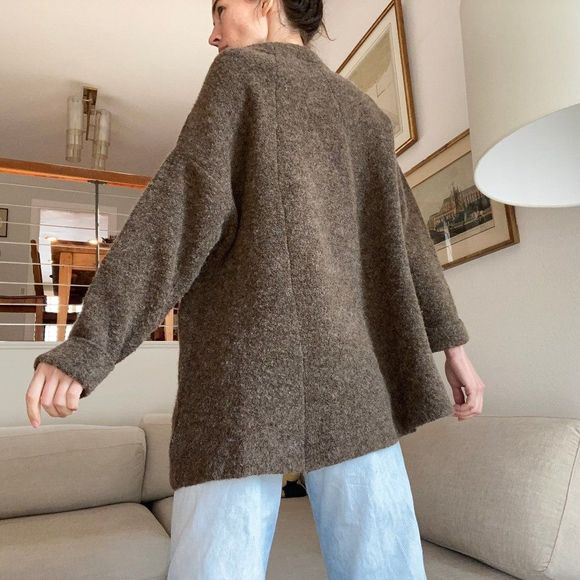 Free People Winding Ivy Pullover Oversized Brown Chunky Sweater XS/S - Picture 7 of 10
